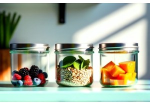 BPA Free Glass Food Storage Jars with Tight Seal Lids