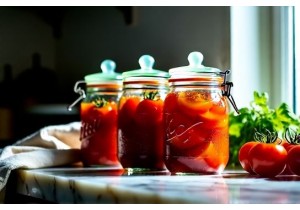 Premium Glass Canning Jars with Glass Lids Included