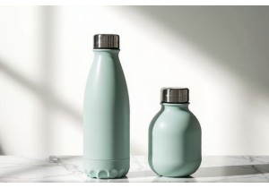 Glass Water Bottles with Ergonomic Curved Shape Design