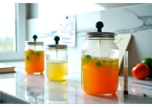 Glass Fermentation Jars with Airlock and Glass Lids