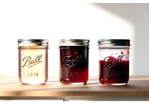 Glass Jam Jars with Classic Mason Style Glass Lids
