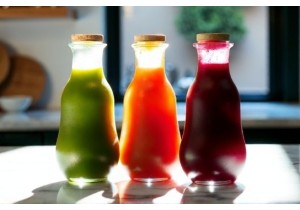 Hand Blown Glass Juice Bottles for Boutique Juice Labels