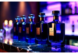 Deep Blue Glass Spirit Bottles for Nightlife and Bar Collections