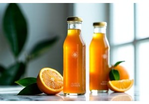 Sleek Amber Colored Glass Juice Bottles for Premium Brands