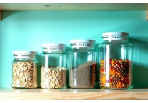 Glass Dry Food Storage Jars with Date Tracking Glass Lids