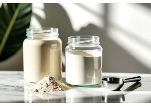 Glass Protein Powder Jars with Scoop and Glass Seal Lids
