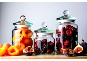 Glass Dried Fruit Storage Jars with Moisture Proof Glass Lids