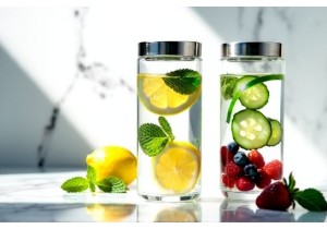 Glass Water Infusion Jars with Removable Glass Lids