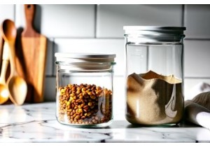 Stackable Glass Storage Jars with Clear Glass Lids