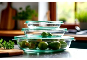 Reusable Glass Food Containers with Tempered Glass Lids