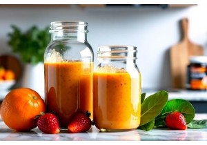 Glass Smoothie Storage Jars with Leak Proof Glass Lids