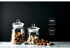 Glass Nut Storage Jars with Airtight Glass Lids