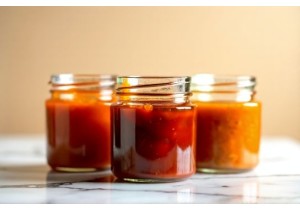 Glass Sauce Jars with Wide Mouth and Glass Lid Seals