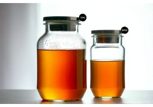 Glass Broth Storage Jars with Pour Spout and Glass Lids