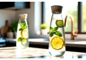 Glass Water Bottles with Wide Mouth Opening Easy to Fill Clean and Add Fruit