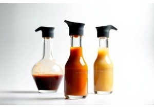 Glass Sauce Bottles with Ergonomic Grip and Controlled Flow