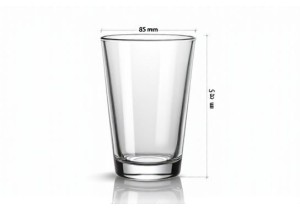 Standard Label Area Size on a 60 Milliliter Glass Cup
