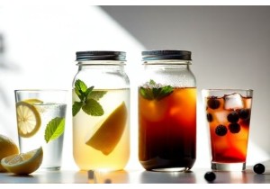 Glass Beverage Jars with Glass Lids for Cold Brew and Homemade Drinks