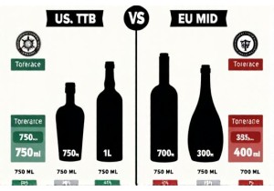 Alcohol Beverage Bottle Sizing Compliance in US and EU Markets