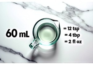 60ml Glass Cup Volume in Teaspoons Tablespoons and Fluid Ounces Conversion
