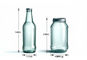 1 Liter Glass Bottle Dimensions Versus 1 Gallon Glass Jar Capacity