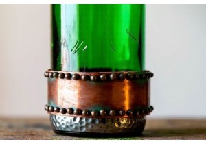 Glass Bottle Art Projects Combining Metal and Glass Textures