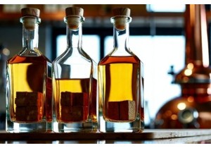 Glass Bottles for Whiskey Aging with Reusable Oak Inserts