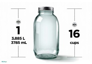 Glass Jar Size Guide 1 Gallon Capacity in Liters Milliliters and Cups