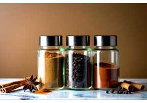 Elegant Glass Spice Jars with Airtight Lids for Seasoning Storage