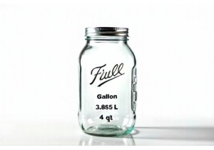 1 Gallon Glass Jar Volume Conversion to Liters and Quarts