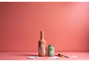 Glass Bottle Decoration Ideas Using Chalk Paint and Stencils