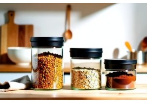 Airtight Lidded Glass Jars Perfect for Dry Food Storage