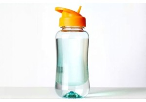 Child Safe Glass Water Bottles with Rounded Edges and Secure Flip Top Lid