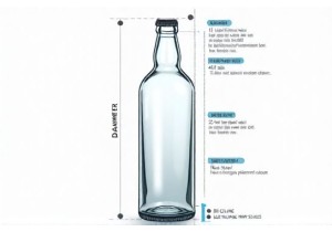 Glass Bottle Dimension Reference Sheet for Label Design and Shelf Placement