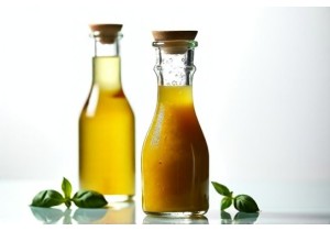 Glass Bottles for Salad Dressing with Wide Mouth Glass Lids