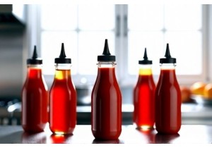 Glass Ketchup Bottles Refillable and Dishwasher Safe Design