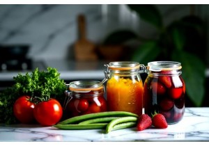 Glass Canning Jars with Two Piece Glass Lids for Home Preserving