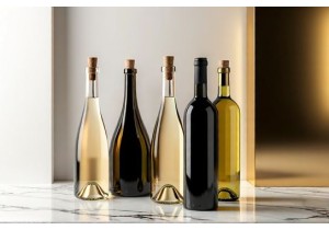 Elegant Glass Wine Bottles with Cork and Screw Caps