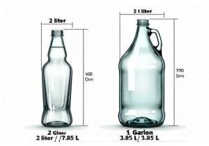 2 Liter Glass Bottle Dimensions Versus 1 Gallon Jar Size Differences