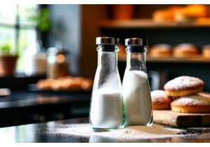Glass Sugar Bottles with Measuring Spouts for Bakery Use