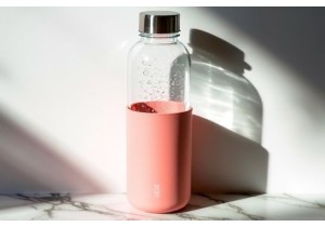 BKR Style Glass Water Bottles with Silicone Sleeves and Leak Proof Caps