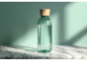 Sleek Tall Glass Water Bottles with Bamboo Lid for Modern Kitchen Storage