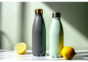 Trendy Glass Water Bottles Featuring Matte Finishes and Metallic Accents