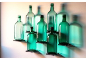 DIY Glass Bottle Wall Art Using Geometric Arrangements
