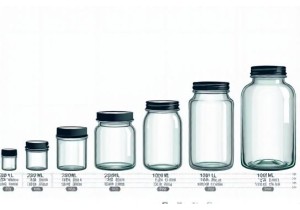 Glass Jar Size Chart from 30ml to 5 Gallons