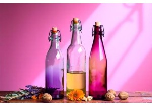Glass Bottle Art Projects Using Natural Materials and Dyes
