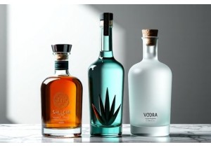 Customizable Glass Bottles for Spirits Including Whiskey Tequila and Vodka