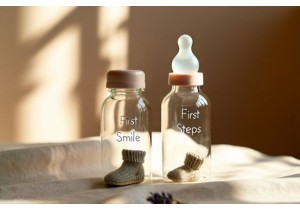 Mother Glass Bottles Handcrafted Keepsake Containers for Baby Milestones