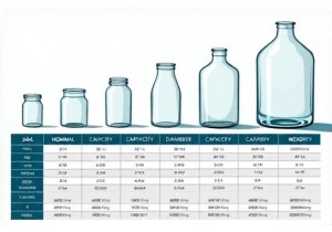 Glass Container Capacity Table From 50ml to 5 Gallon for Commercial Storage