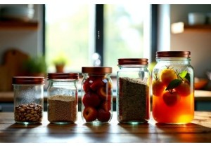 Sturdy Stone Glass Jars for Food Storage and Canning